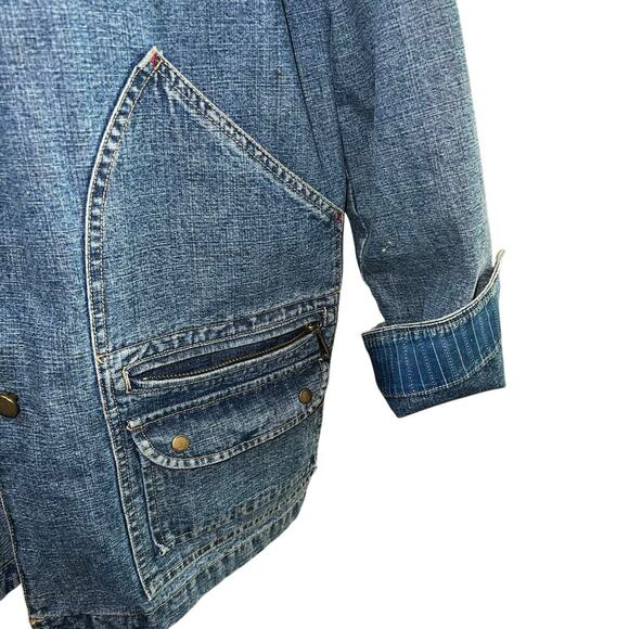 Vintage Ralph Lauren Jeans Co Denim Car Chore Barn Coat Field Jacket Y2K MED - Picture 4 of 10